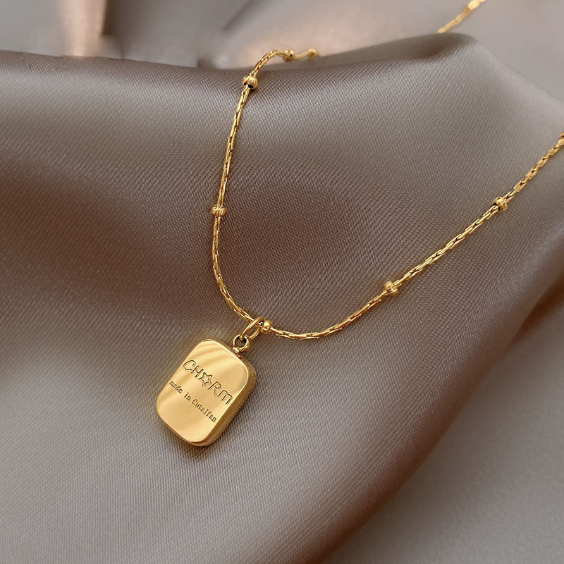 14K Letter Double Sided Coin Necklace