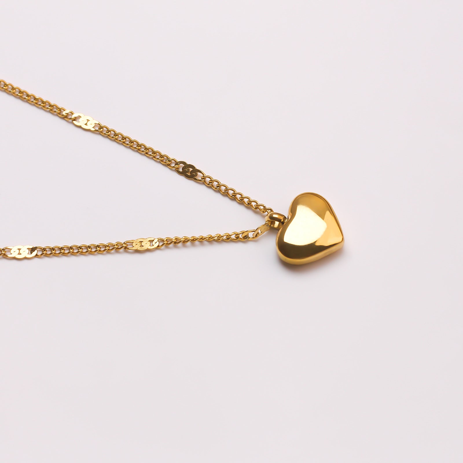 14K Delicate Textured Heart  Necklace