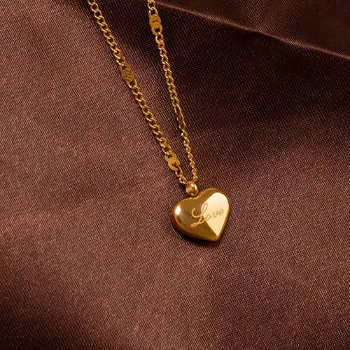 14K Delicate Textured Heart  Necklace
