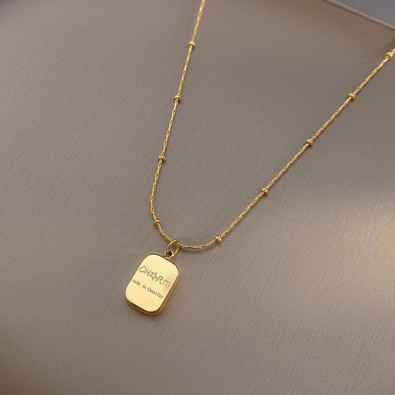 14K Letter Double Sided Coin Necklace