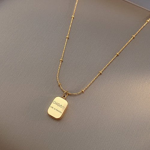 14K Letter Double Sided Coin Necklace